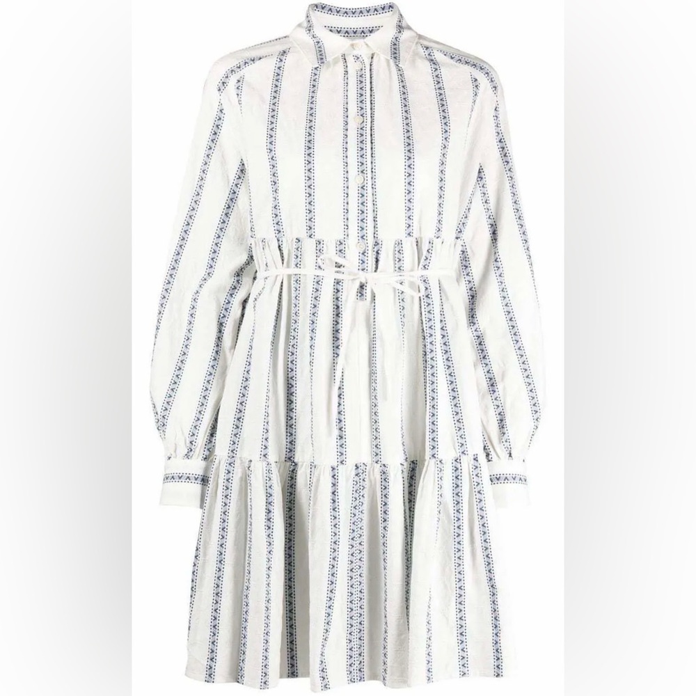 Woolrich NWT Geo Jacquard Mini Dress Milky Cream Size Small - Picture 2 of 7
